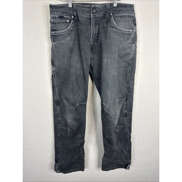 Kuhl Rydr Jeans Men’s 34x32 Vintage Patina Dye Gray Workwear Distressed - Picture 2 of 14